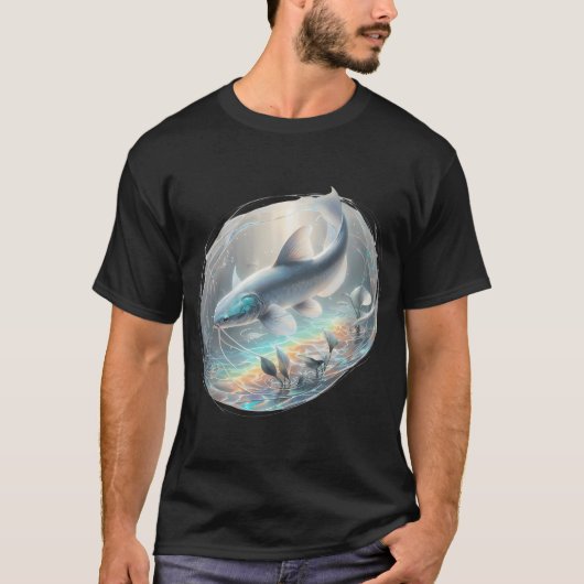 穏やかな水域のナマズ Tシャツ (正面)