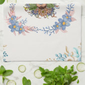 穏やかな水彩の庭 – やさしい花の芸術 キッチンタオル (折り畳み)