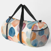 穏やかな水彩ドット ダッフルバッグ (右コーナー)