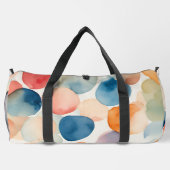 穏やかな水彩ドット ダッフルバッグ (裏面)