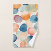 穏やかな水彩ドット バスタオルセット (ハンドタオル)