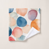 穏やかな水彩ドット バスタオルセット (ウォッシュタオル)