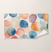 穏やかな水彩ドット バスタオルセット (ハンドタオル)