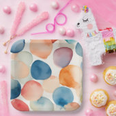 穏やかな水彩ドット ペーパープレート (パーティー)