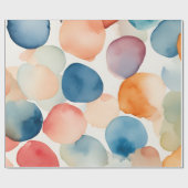 穏やかな水彩ドット ラッピングペーパー (フラット)