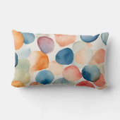 穏やかな水彩ドット ランバークッション (裏面)