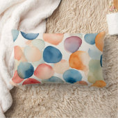 穏やかな水彩ドット ランバークッション (ブランケット)