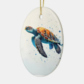 穏やかな水祝海ウミガメ セラミックオーナメント (左)