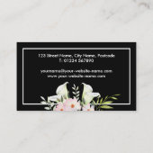 穏やかな水色ホワイトカラユリバラ花 名刺 (裏面)