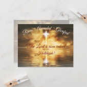 穏やかな水面に映る十字架、キリストは復活した カード (正面/裏面インサイチュ)