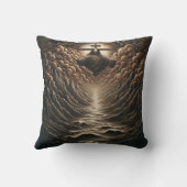 穏やかな水面に雲から現れるイエス クッション (裏面)