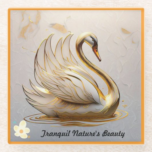 穏やかな水 ガラスコースター (正面)