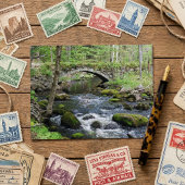 穏やかな水：グリーソン秋ロードブリッジ ポストカード