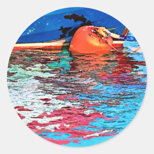 穏やかな水 ラウンドシール (正面)