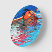 穏やかな水 ラウンド壁時計 (傾斜)