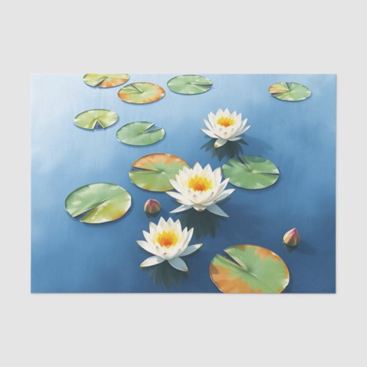 穏やかな池に浮かぶ睡蓮 薄葉紙 (正面)