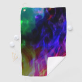 穏やかな波に沈む派手な赤と濃い青 ゴルフタオル (インサイチュ)