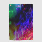 穏やかな波に沈む派手な赤と濃い青 ゴルフタオル (正面)