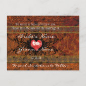 穏やかな波の下のセピア古い時間バラ 案内ポストカード (裏面)