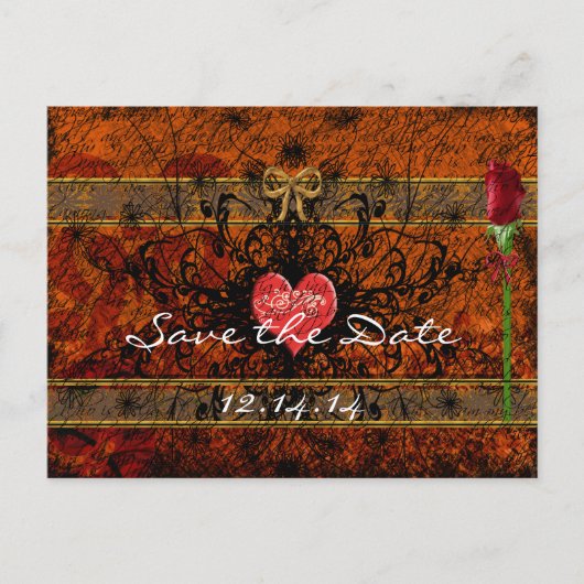 穏やかな波の下のセピア古い時間バラ 案内ポストカード (正面)