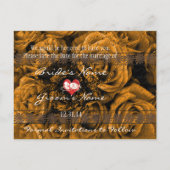 穏やかな波の下のセピア古い時間バラ 案内ポストカード (裏面)