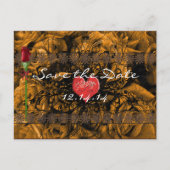 穏やかな波の下のセピア古い時間バラ 案内ポストカード (正面)