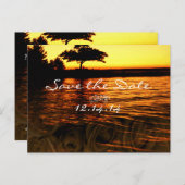 穏やかな波の下のセピア古い時間バラ 案内ポストカード (正面/裏面)