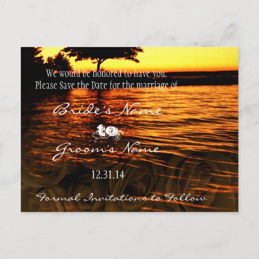 穏やかな波の下のセピア古い時間バラ 案内ポストカード (裏面)