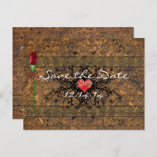 穏やかな波の下のセピア古い時間バラ 案内ポストカード (正面/裏面)