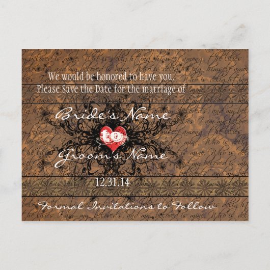 穏やかな波の下のセピア古い時間バラ 案内ポストカード (裏面)