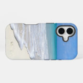 穏やかな波 白い砂浜 iPhone 16ケース (裏面横)