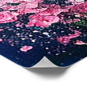 穏やかな流れと木に覆われた夕日 ポスター (角)