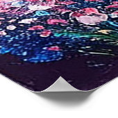 穏やかな流れの上に沈む夕日 ポスター (角)