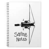 穏やかな海に反射するヨット ノートブック (正面)