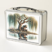 穏やかな海に癒されるクマ メタルランチボックス (裏面)