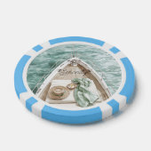 穏やかな海のボート ポーカーチップ (シングル)