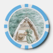 穏やかな海のボート ポーカーチップ (正面)
