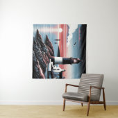 穏やかな海の上の薄明るいセンティネルホテル タペストリー (インサイチュ(横))