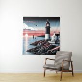 穏やかな海の上の薄明るいセンティネルホテル タペストリー (インサイチュ)