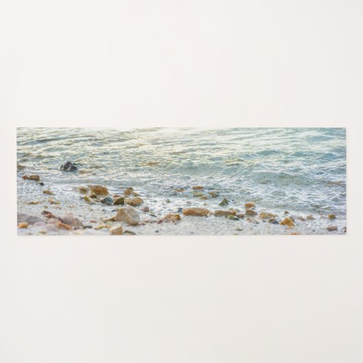 穏やかな海の波打ち際 澄んだ水のビーチ ヨガマット (裏面(横))