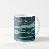 穏やかな海の波 静かな海洋風景 コーヒー コーヒーマグカップ (正面右)