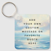 穏やかな海の海の絵を描日の出カスタムのメッセージ キーホルダー (正面)
