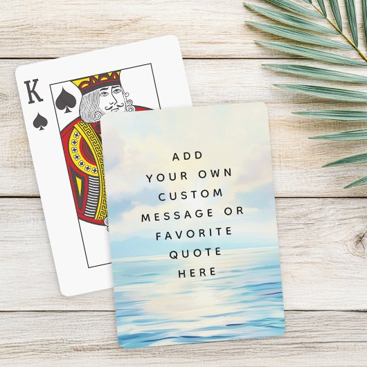 穏やかな海の海の絵を描日の出カスタムのメッセージ トランプ