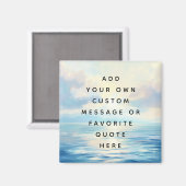 穏やかな海の海の絵を描日の出カスタムのメッセージ マグネット (正面/裏面)