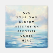 穏やかな海の海の絵を描日の出カスタムのメッセージ マグネット (正面)