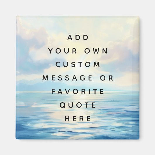 穏やかな海の海の絵を描日の出カスタムのメッセージ マグネット (正面)