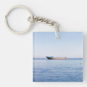 穏やかな海の船 キーホルダー (正面)