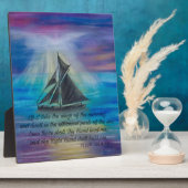 穏やかな海を航行 フォトプラーク (側面)