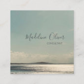 穏やかな海シートラベルモダンスタイリッシュプロフェッショナル スクエア名刺 (正面)
