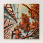 穏やかな海岸の夕日 ジグソーパズル (横)